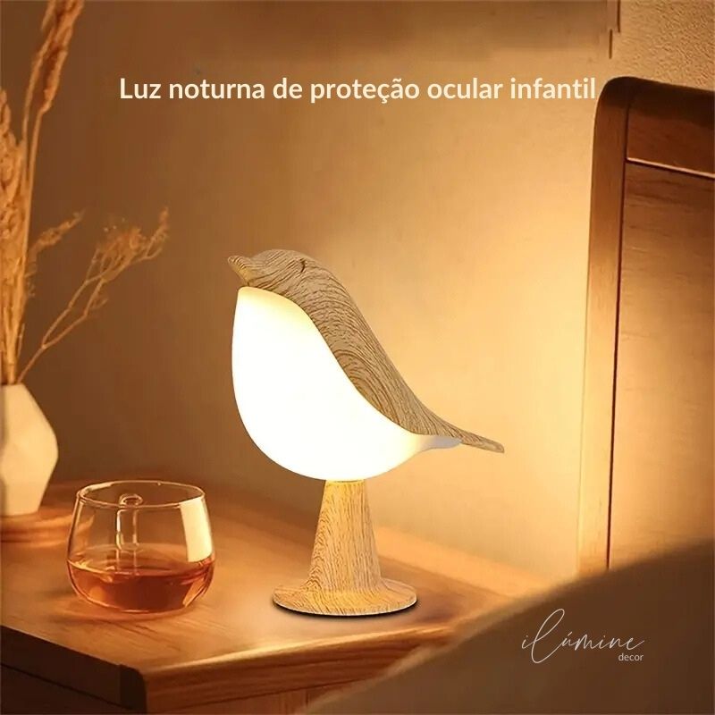 Luminária Difusor de Ambiente Bird de Madeira - Ilúmine Decor