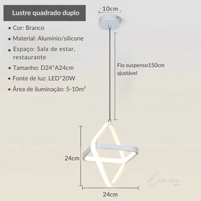 Luminária Pendente de Teto Intersecção de Led - Ilúmine Decor