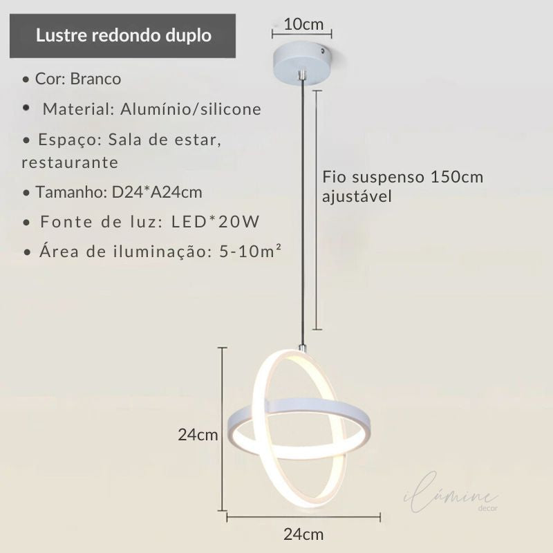 Luminária Pendente de Teto Intersecção de Led - Ilúmine Decor