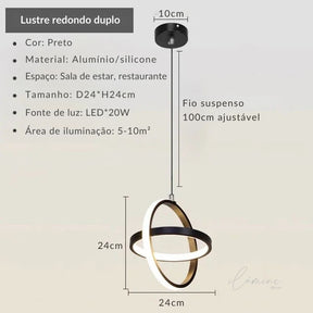 Luminária Pendente de Teto Intersecção de Led - Ilúmine Decor