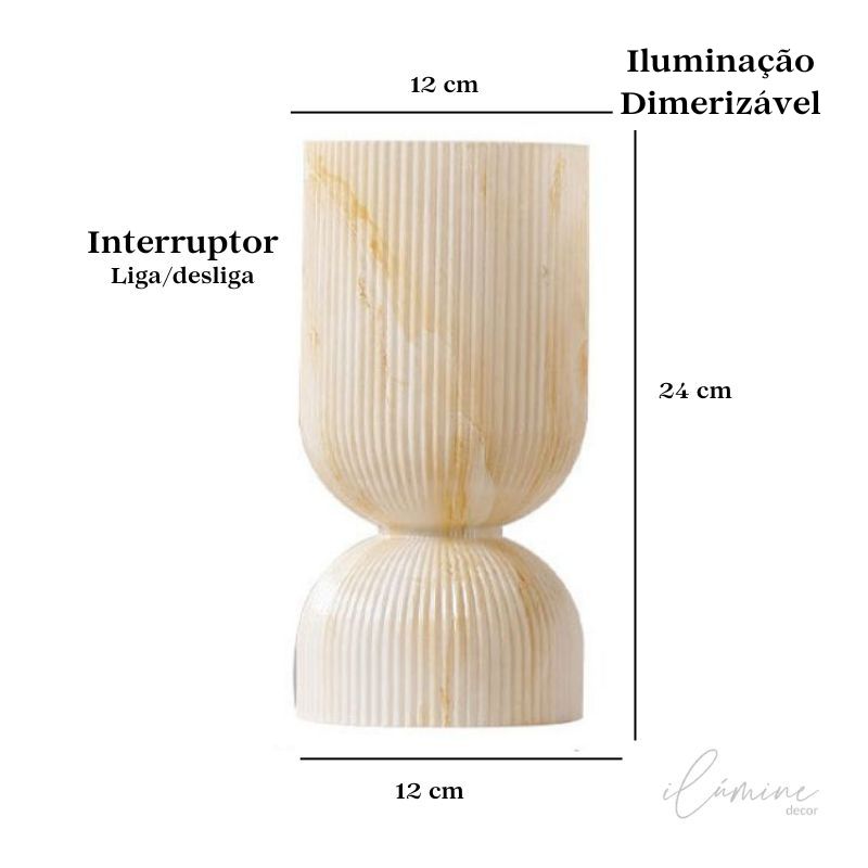 Luminária de Mesa Vaso de Vidro Retrô - Ilúmine Decor