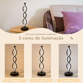 Luminária de Mesa Spiral Torcido - Ilúmine Decor