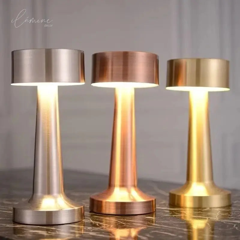 Luminária de Mesa Retrô LED Sem Fio Recarregável -  Ilúmine Decor 