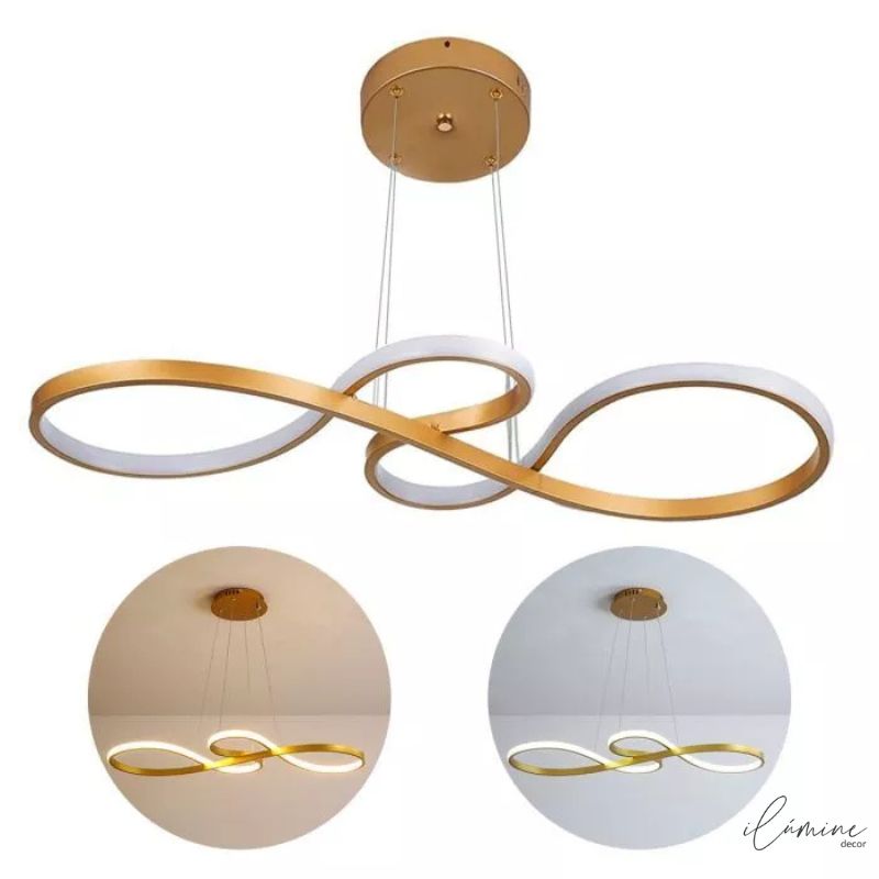 Lustre LED Pendente Infinito Luxo 45W - Ilúmine Decor