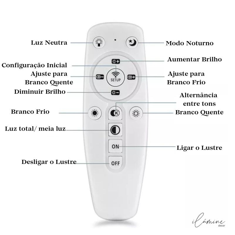 Lustre LED Pendente Infinito Luxo 45W - Ilúmine Decor