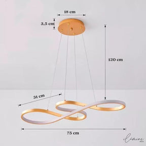 Lustre LED Pendente Infinito Luxo 45W - Ilúmine Decor