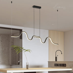 Lustre Pendente Minimalista de Ondas -  Ilúmine Decor