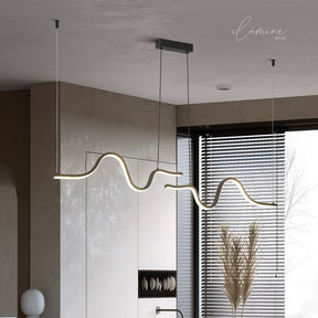 Lustre Pendente Minimalista de Ondas -  Ilúmine Decor