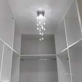 Lustre de Teto Cristal Gotas de Água Inox - Ilúmine Decor