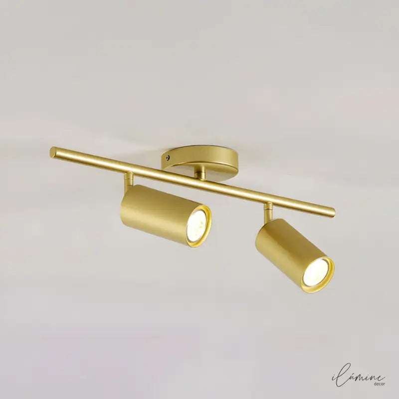 Luminária de Teto Spot LED Duplo Dourado - Ilúmine Decor