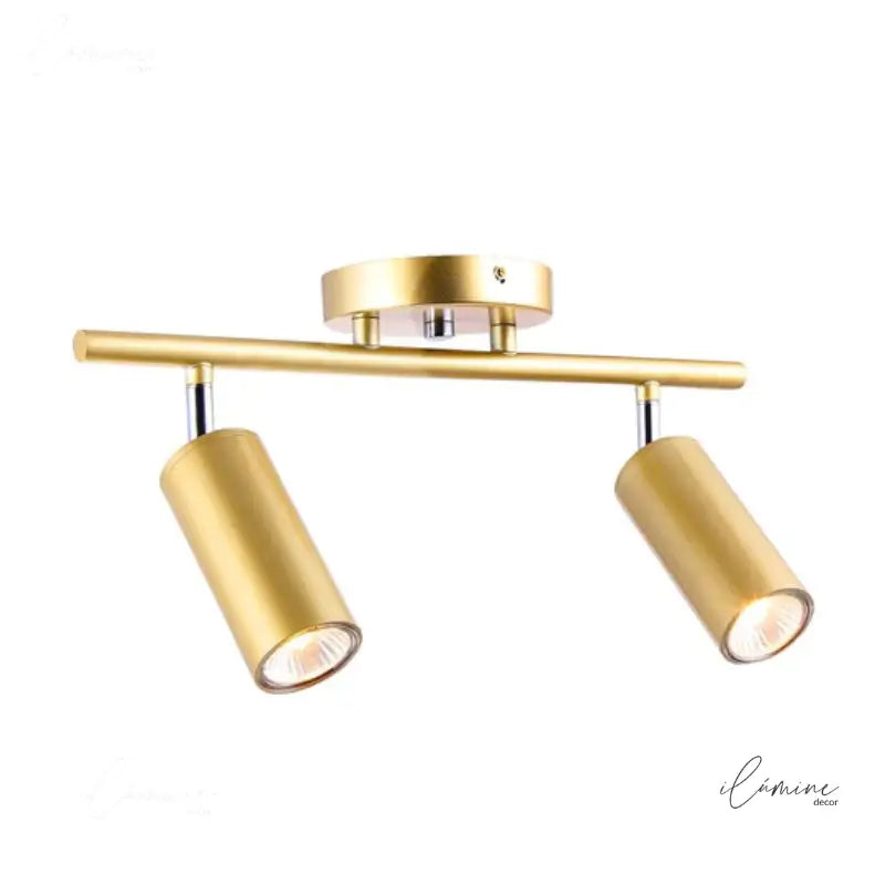 Luminária de Teto Spot LED Duplo Dourado - Ilúmine Decor